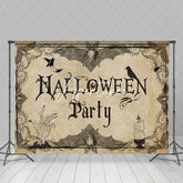 Aperturee - Vintage Yellowed Bat Candle Halloween Party Backdrop